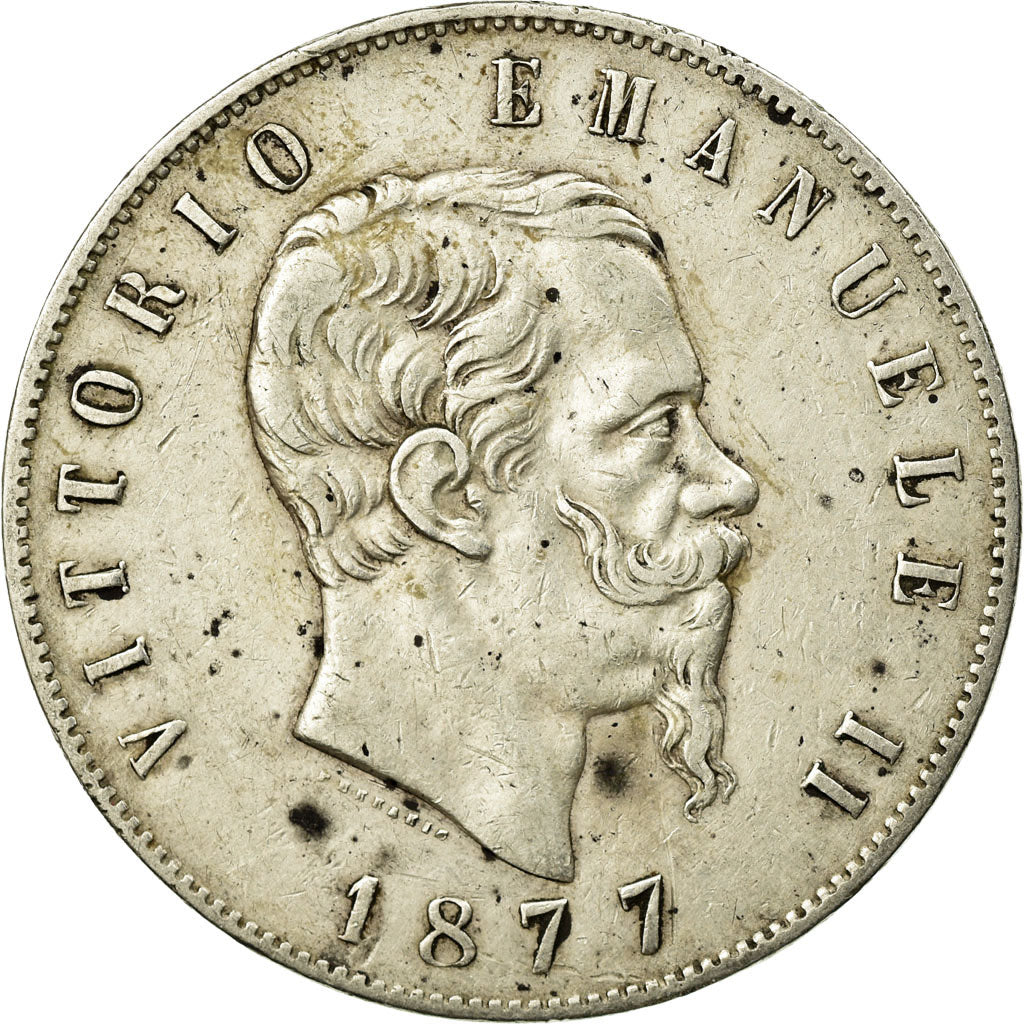 Monnaie, Italie, Vittorio Emanuele II, 5 Lire, 1877, Rome, TTB, Argent, KM:8.4
