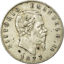 Monnaie, Italie, Vittorio Emanuele II, 5 Lire, 1877, Rome, TTB, Argent, KM:8.4
