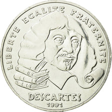 Moneda, Francia, Descartes, 100 Francs, 1991, Paris, EBC, Plata, KM:996