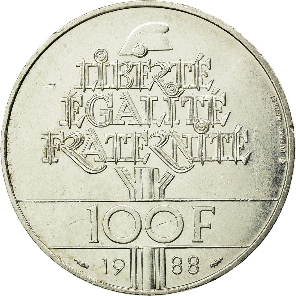 Monnaie, France, Fraternité, 100 Francs, 1988, Paris, SUP, Argent, Gadoury:903