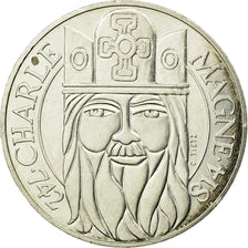Coin, France, Charlemagne, 100 Francs, 1990, Paris, AU(55-58), Silver, KM:982