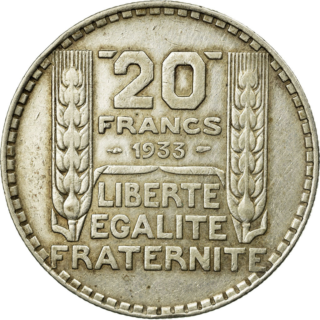 Moneta, Francja, Turin, 20 Francs, 1933, Paris, AU(50-53), Srebro, KM:879