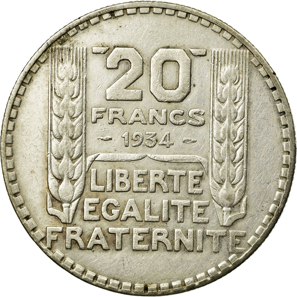 Monnaie, France, Turin, 20 Francs, 1934, Paris, TTB, Argent, Gadoury:852, KM:879