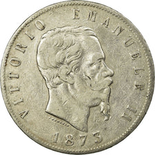 Monnaie, Italie, Vittorio Emanuele II, 5 Lire, 1873, Milan, TB, Argent, KM:8.3