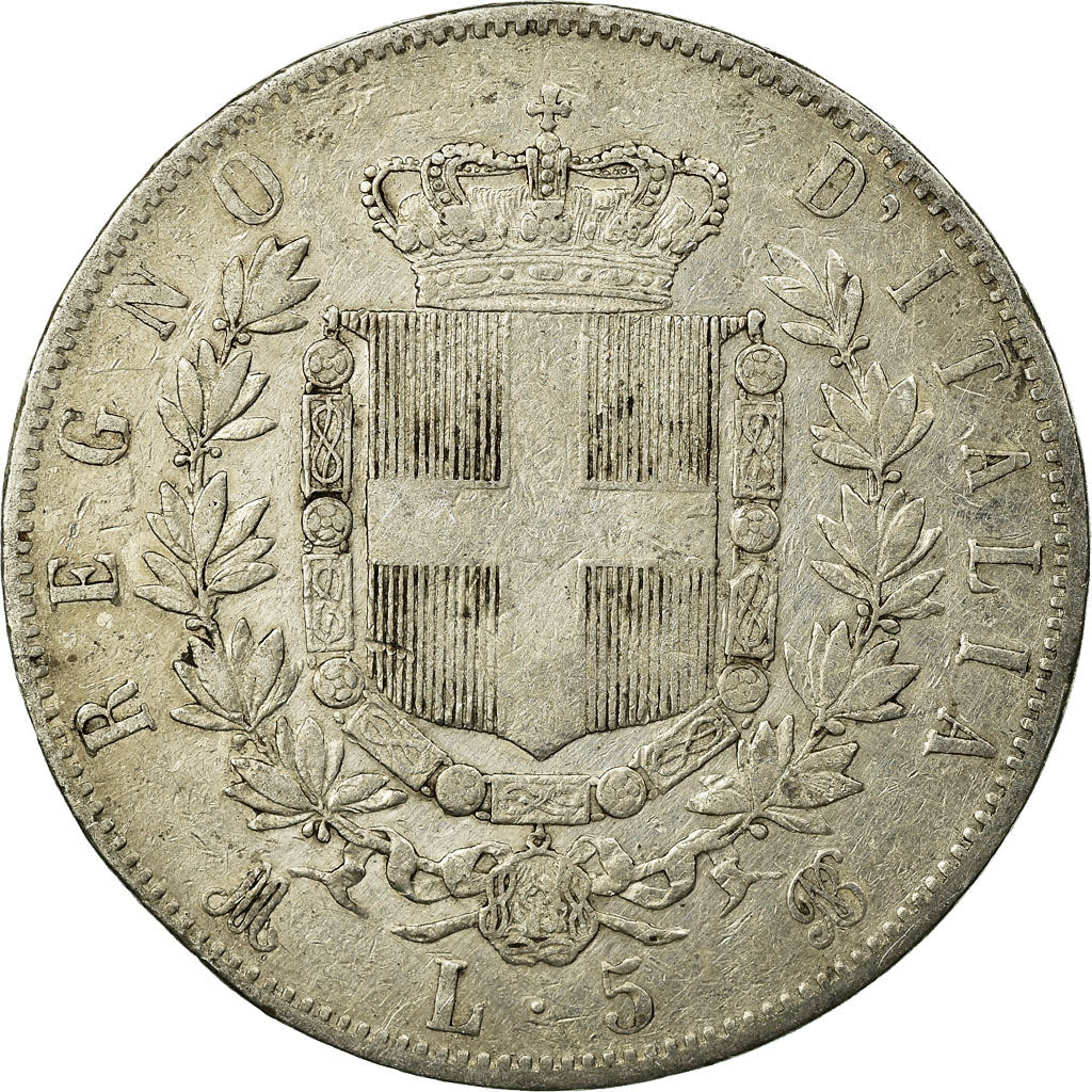 Monnaie, Italie, Vittorio Emanuele II, 5 Lire, 1873, Milan, TB, Argent, KM:8.3
