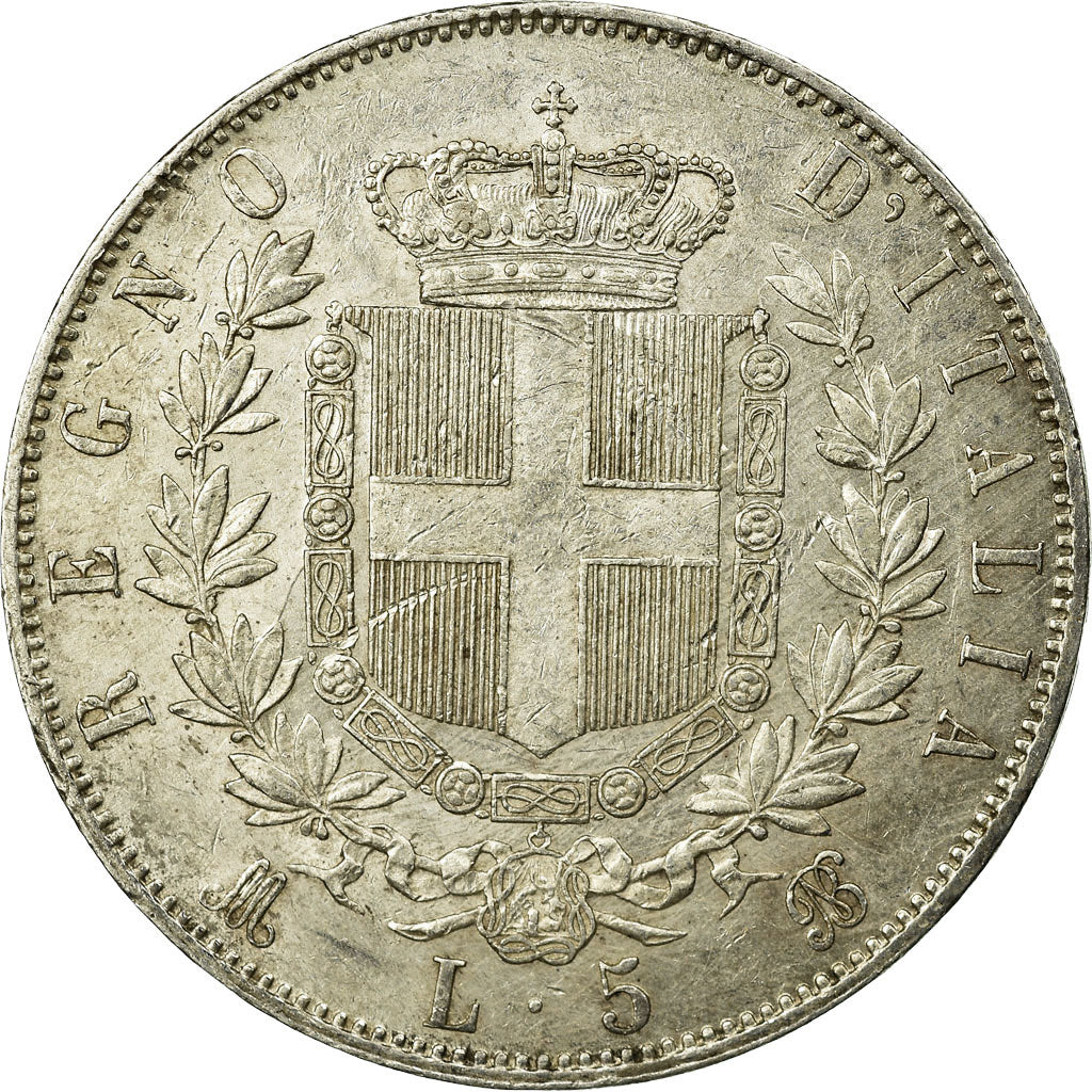 Monnaie, Italie, Vittorio Emanuele II, 5 Lire, 1872, Milan, TTB, Argent, KM:8.3