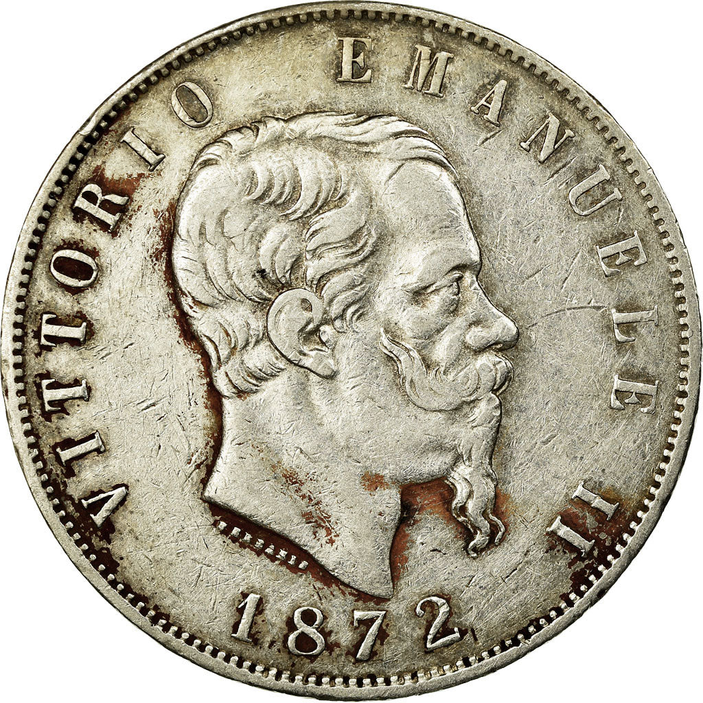 Monnaie, Italie, Vittorio Emanuele II, 5 Lire, 1872, Milan, TTB, Argent, KM:8.3