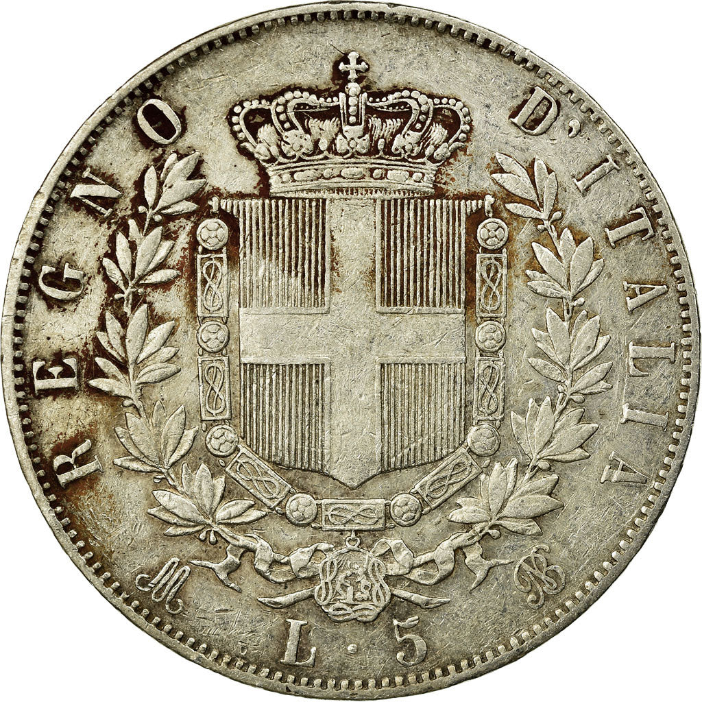Monnaie, Italie, Vittorio Emanuele II, 5 Lire, 1872, Milan, TTB, Argent, KM:8.3