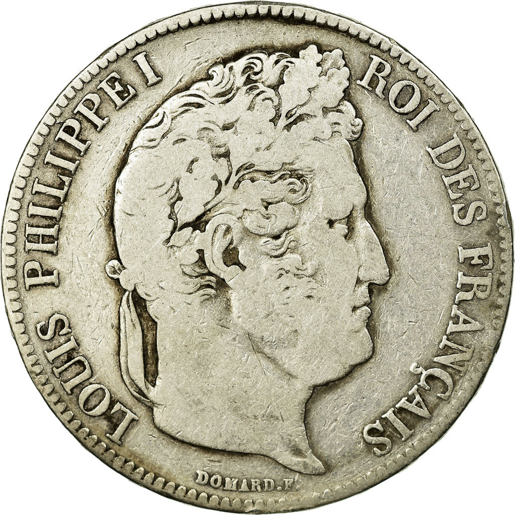 Coin, France, Louis-Philippe, 5 Francs, 1837, Rouen, VF(20-25), Silver