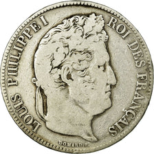 Coin, France, Louis-Philippe, 5 Francs, 1837, Rouen, VF(20-25), Silver