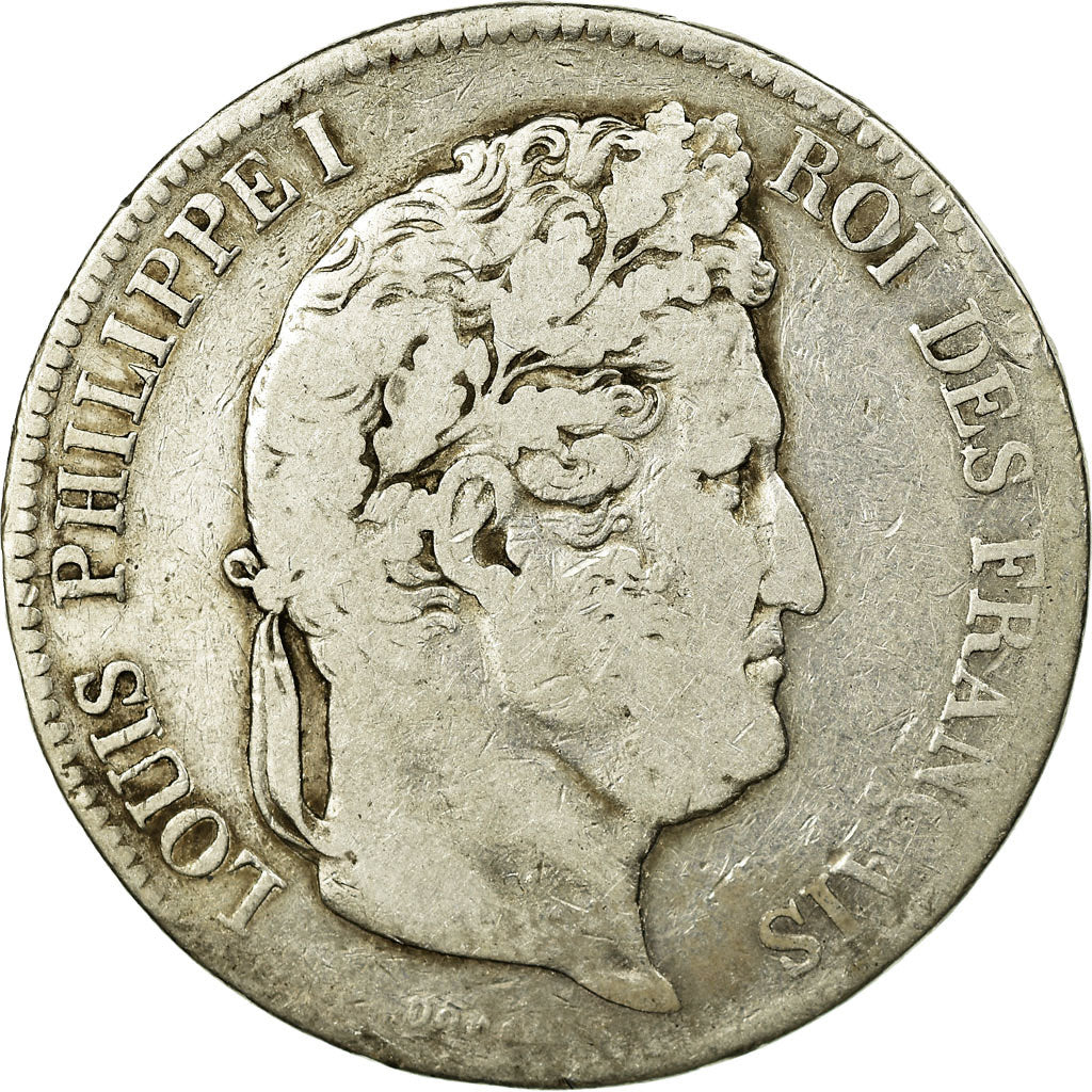 Coin, France, Louis-Philippe, 5 Francs, 1835, Paris, F(12-15), Silver, KM:749.1