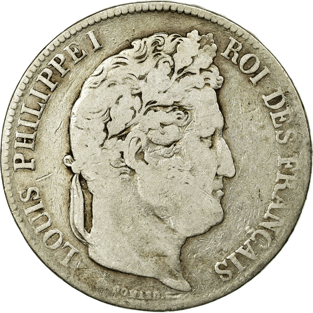 Coin, France, Louis-Philippe, 5 Francs, 1837, Rouen, VF(20-25), Silver