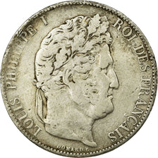 Coin, France, Louis-Philippe, 5 Francs, 1845, Lille, VF(30-35), Silver