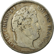 Coin, France, Louis-Philippe, 5 Francs, 1833, Lyon, VF(20-25), Silver, KM:749.4