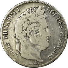 Coin, France, Louis-Philippe, 5 Francs, 1837, Paris, VF(20-25), Silver