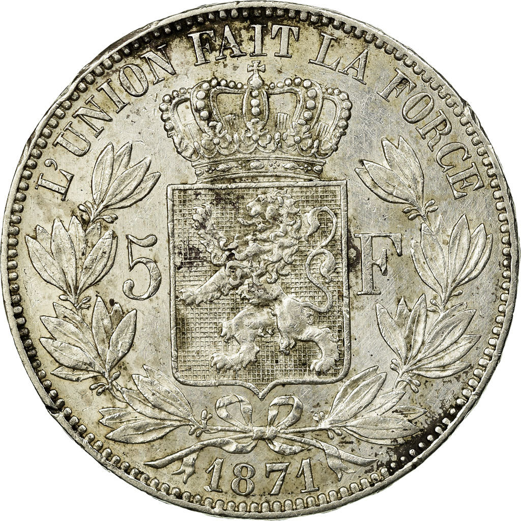 Monnaie, Belgique, Leopold II, 5 Francs, 5 Frank, 1871, TTB, Argent, KM:24