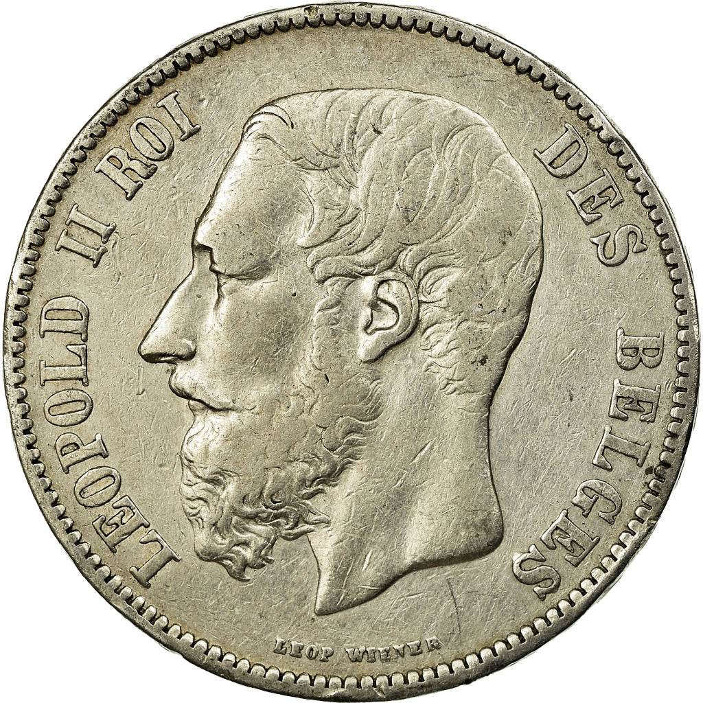 Coin, Belgium, Leopold II, 5 Francs, 5 Frank, 1868, VF(30-35), Silver, KM:24