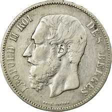 Coin, Belgium, Leopold II, 5 Francs, 5 Frank, 1868, VF(30-35), Silver, KM:24