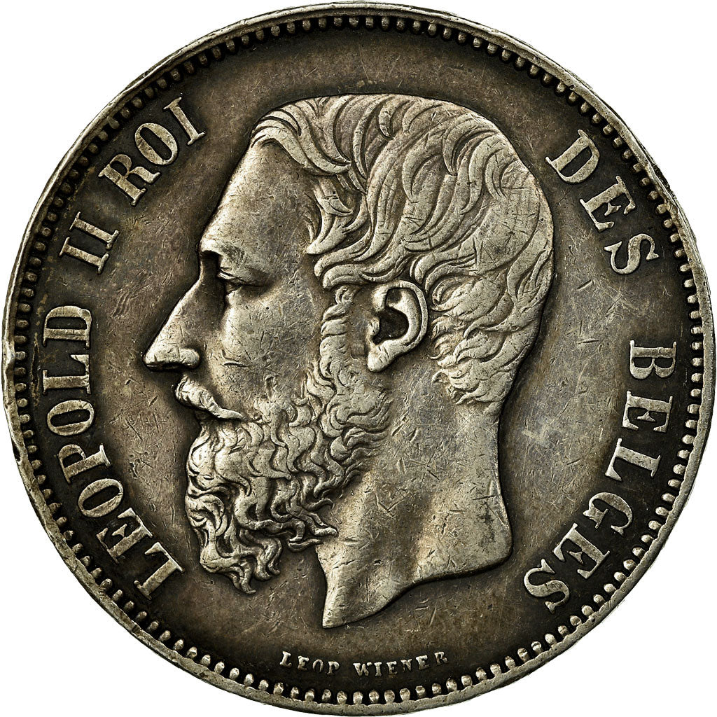Coin, Belgium, Leopold II, 5 Francs, 5 Frank, 1873, EF(40-45), Silver, KM:24
