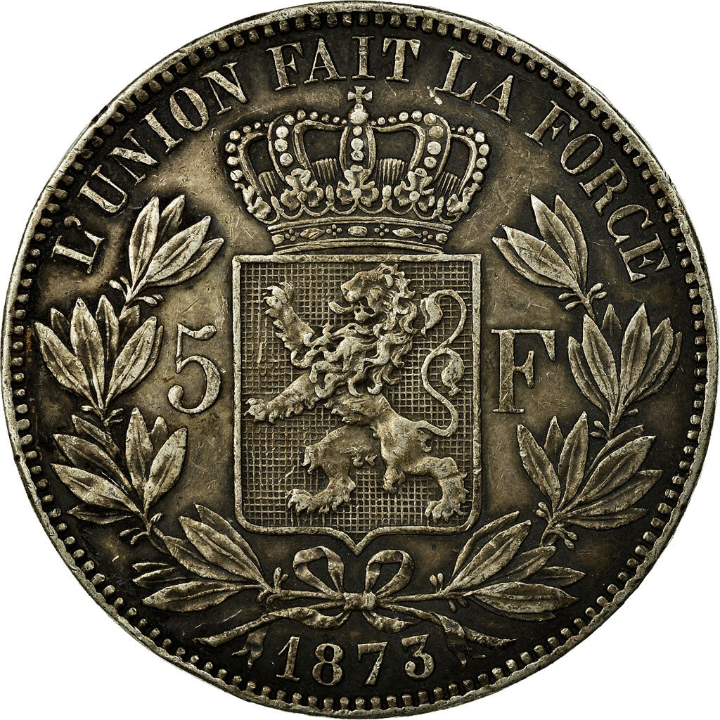 Coin, Belgium, Leopold II, 5 Francs, 5 Frank, 1873, EF(40-45), Silver, KM:24