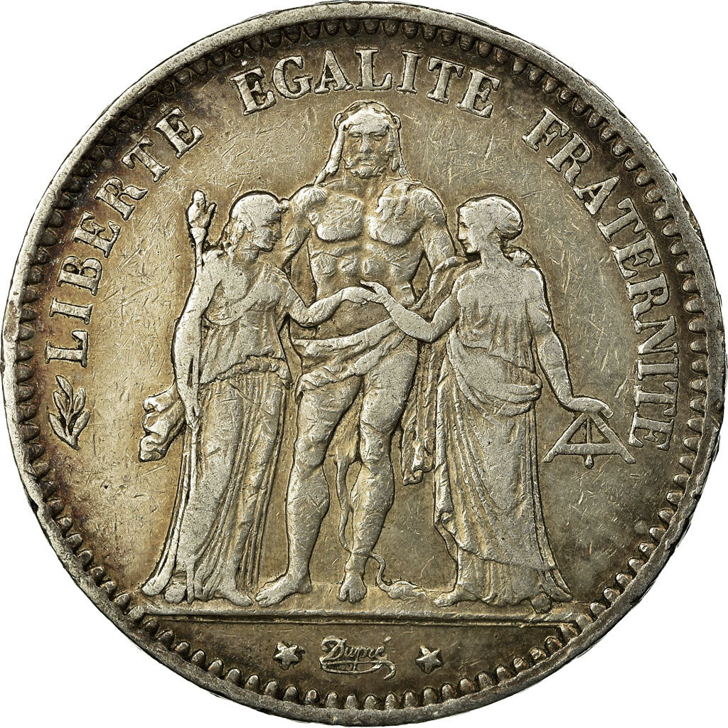 Coin, France, Hercule, 5 Francs, 1876, Paris, VF(30-35), Silver, KM:820.1