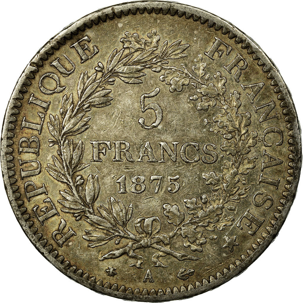 Coin, France, Hercule, 5 Francs, 1875, Paris, VF(30-35), Silver, KM:820.1
