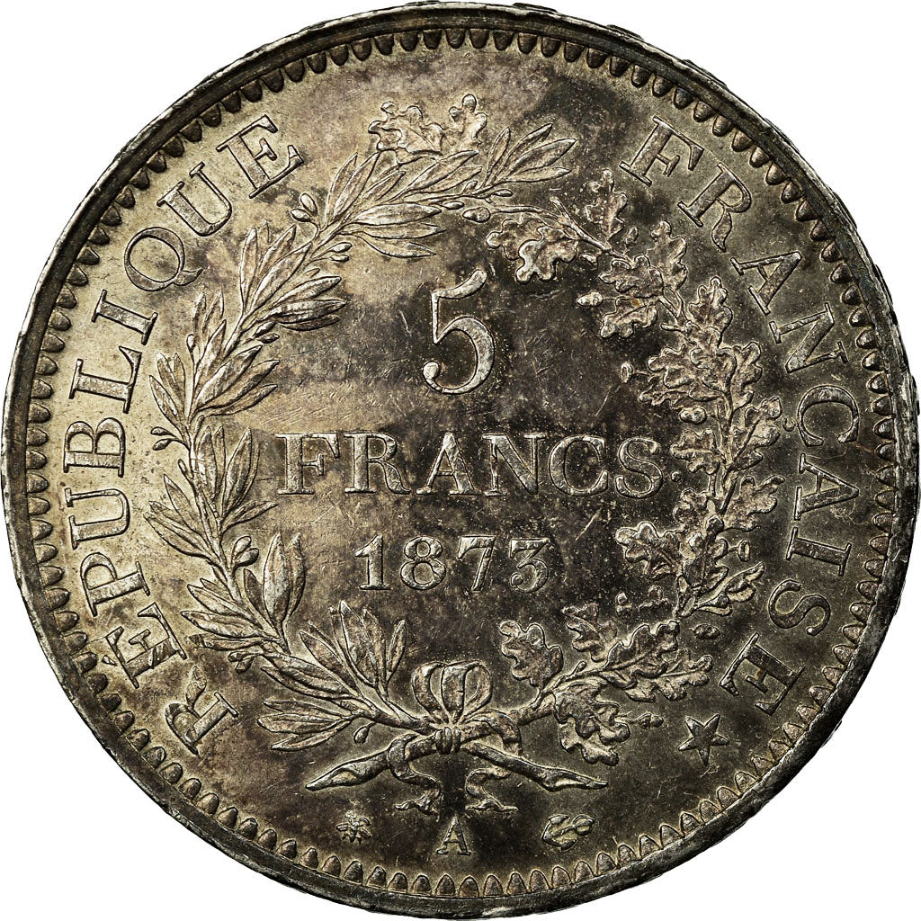 Moneta, Francia, Hercule, 5 Francs, 1873, Paris, SPL-, Argento, KM:820.1