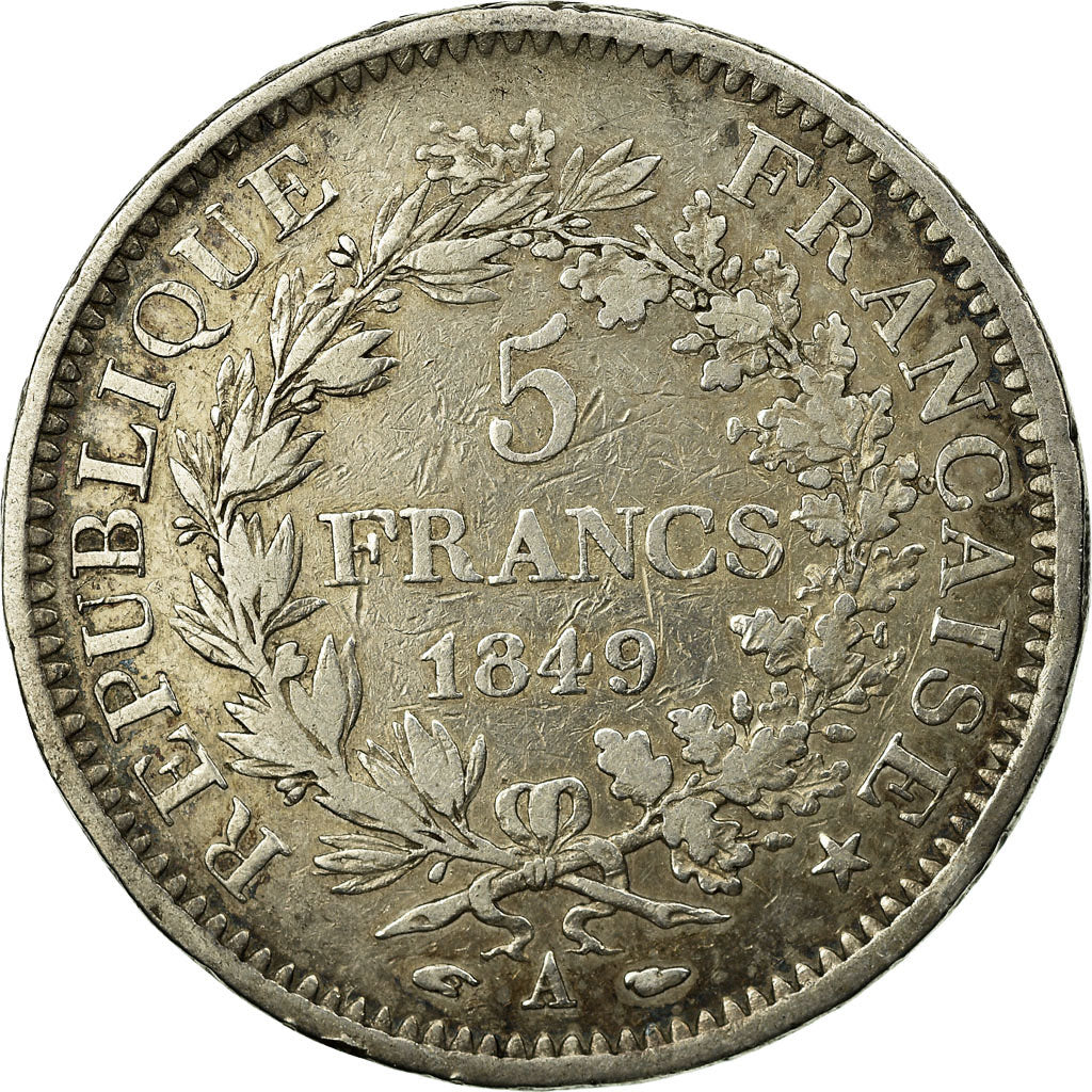 Monnaie, France, Hercule, 5 Francs, 1849, Paris, TB+, Argent, Gadoury:683