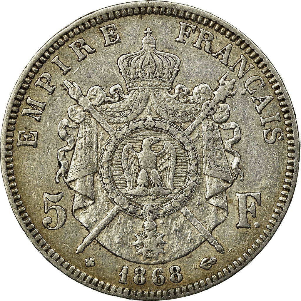 Monnaie, France, Napoléon III, 5 Francs, 1868, Strasbourg, TTB, Argent