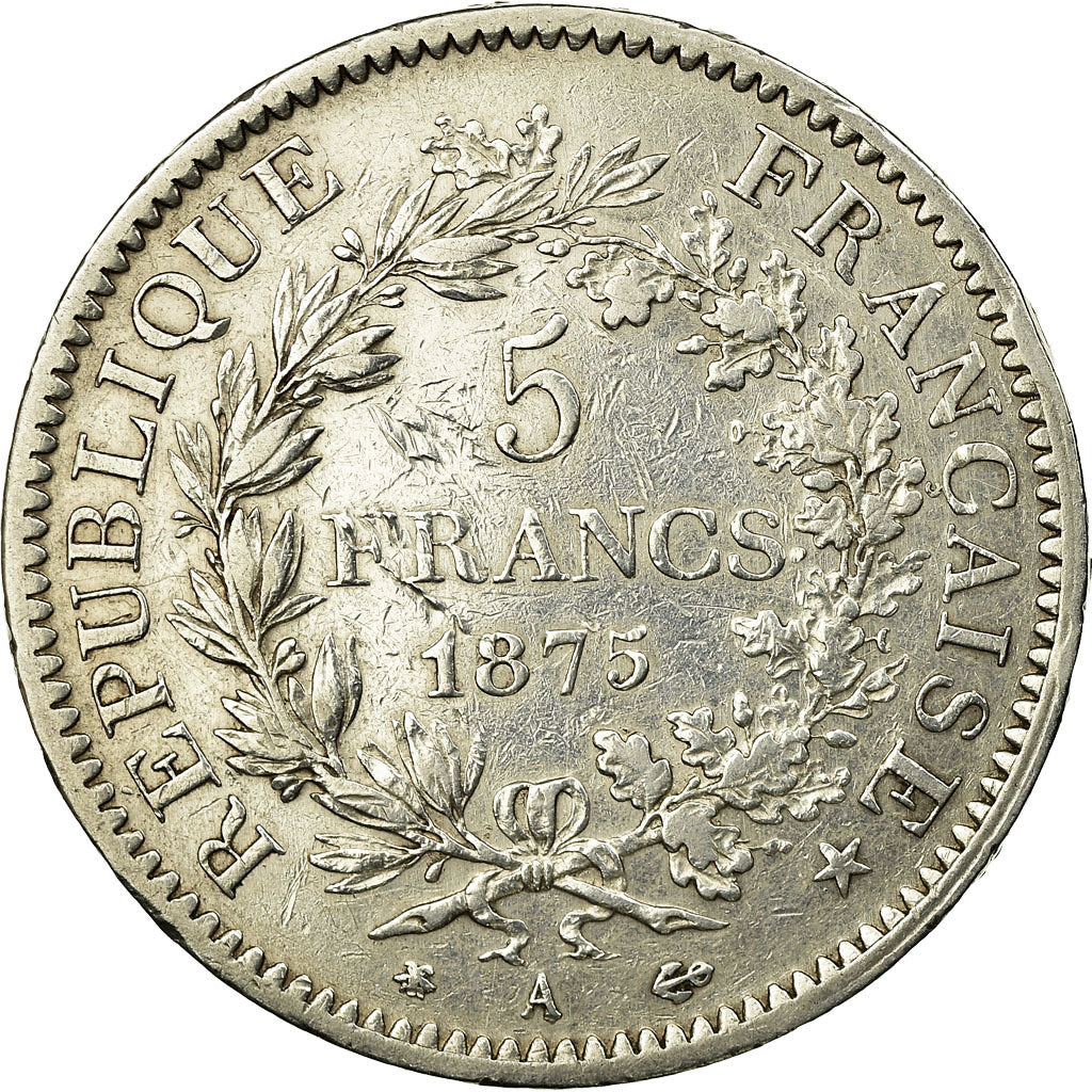 Coin, France, Hercule, 5 Francs, 1875, Paris, EF(40-45), Silver, KM:820.1