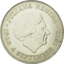 Coin, Netherlands, Juliana, 10 Gulden, 1973, AU(55-58), Silver, KM:196