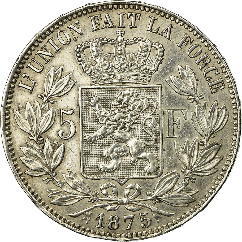 Monnaie, Belgique, Leopold II, 5 Francs, 5 Frank, 1875, TTB+, Argent, KM:24