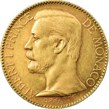 Coin, Monaco, Albert I, 100 Francs, Cent, 1895, Paris, AU(50-53), Gold, KM:105