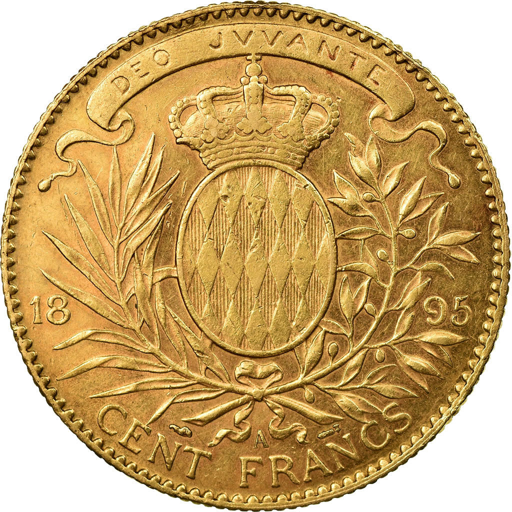 Coin, Monaco, Albert I, 100 Francs, Cent, 1895, Paris, AU(50-53), Gold, KM:105