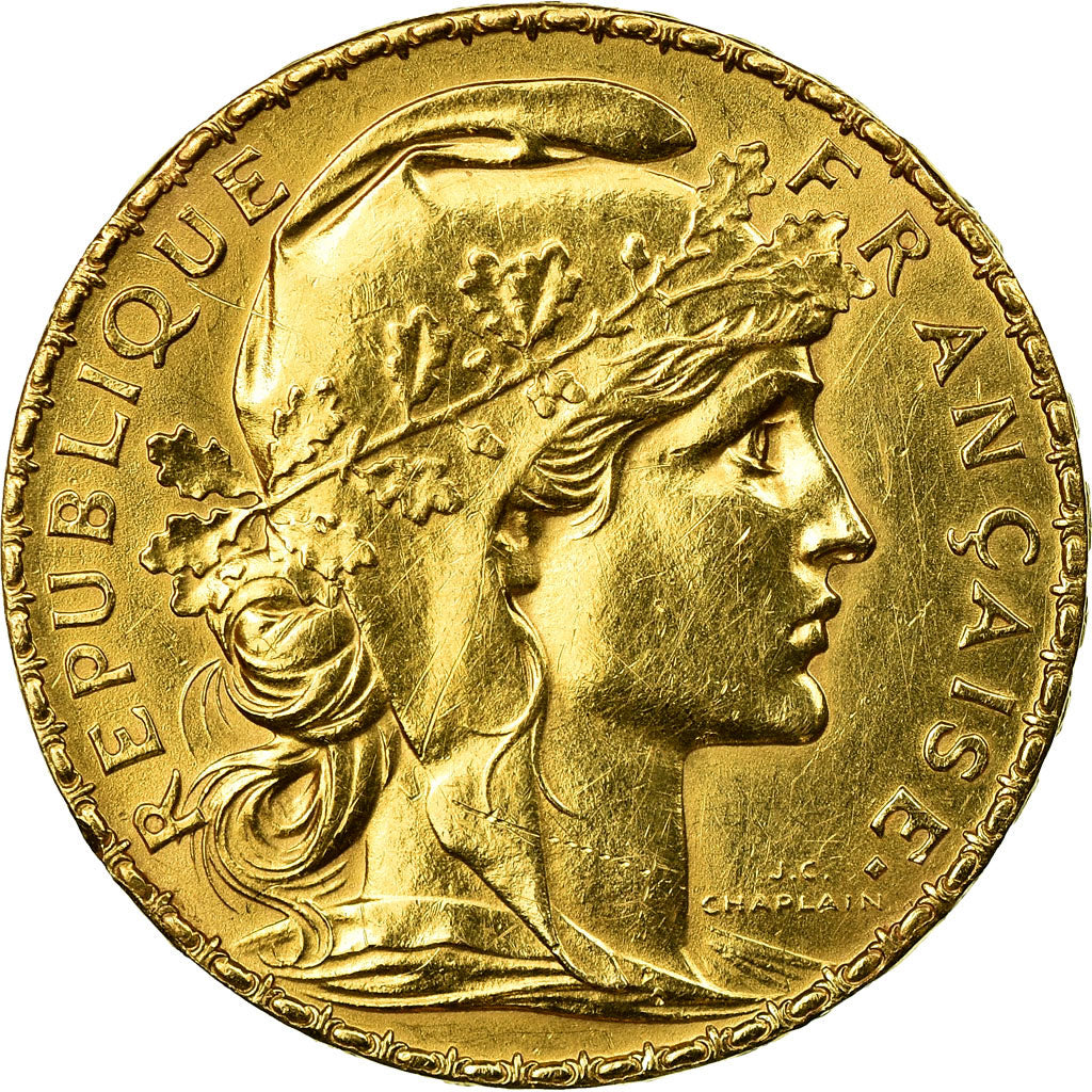 Coin, France, Marianne, 20 Francs, 1909, Paris, AU(50-53), Gold, KM:857