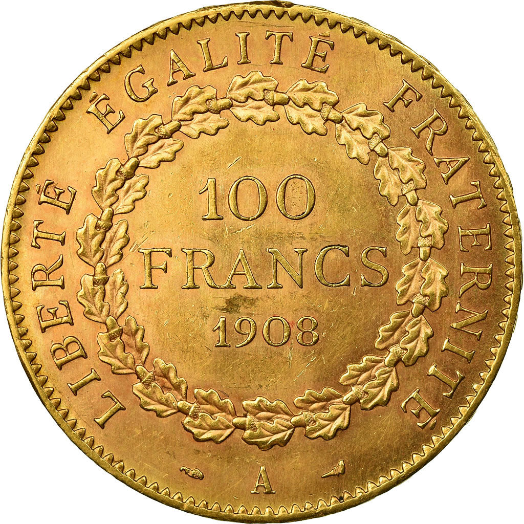 Munten, Frankrijk, 100 Francs, 1908, Paris, PR, Goud, KM:858, Gadoury:1137a