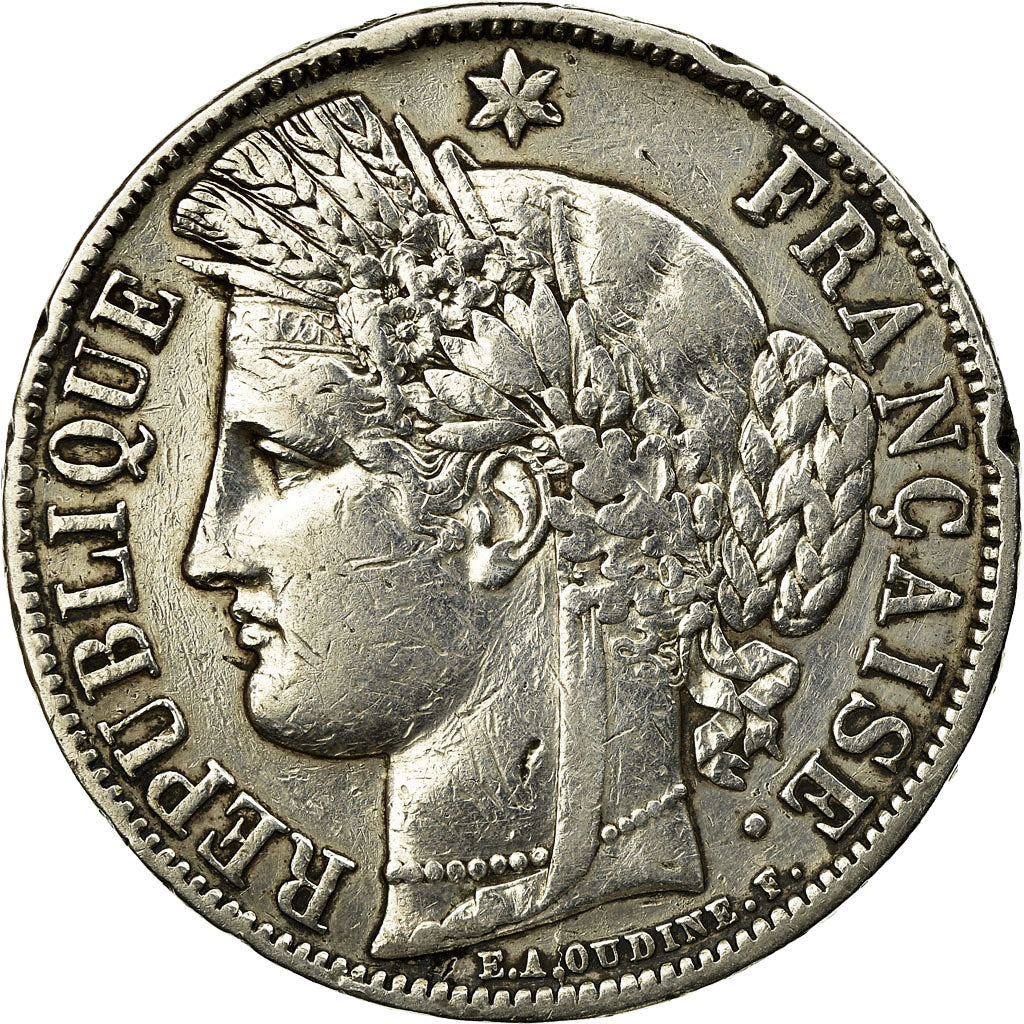 Coin, France, Cérès, 5 Francs, 1851, Paris, VF(30-35), Silver, KM:761.1