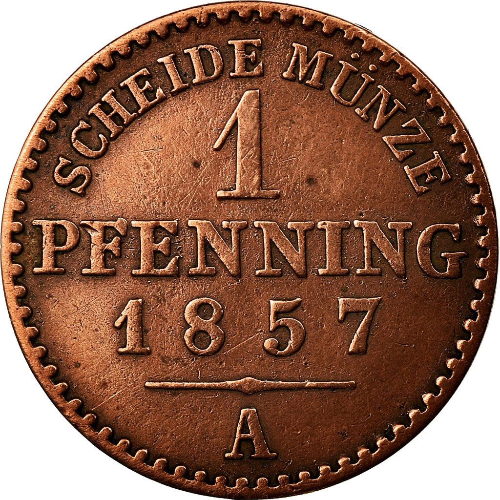 Monnaie,Etats allemands,PRUSSIA,Friedrich Wilhelm IV,Pfennig,1857,Berlin,TTB