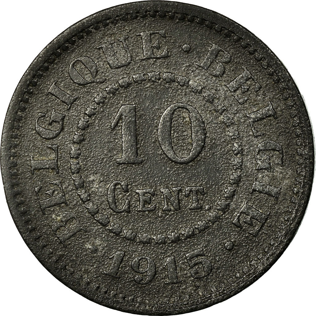 Moeda, Bélgica, 10 Centimes, 1915, EF(40-45), Zinco, KM:81
