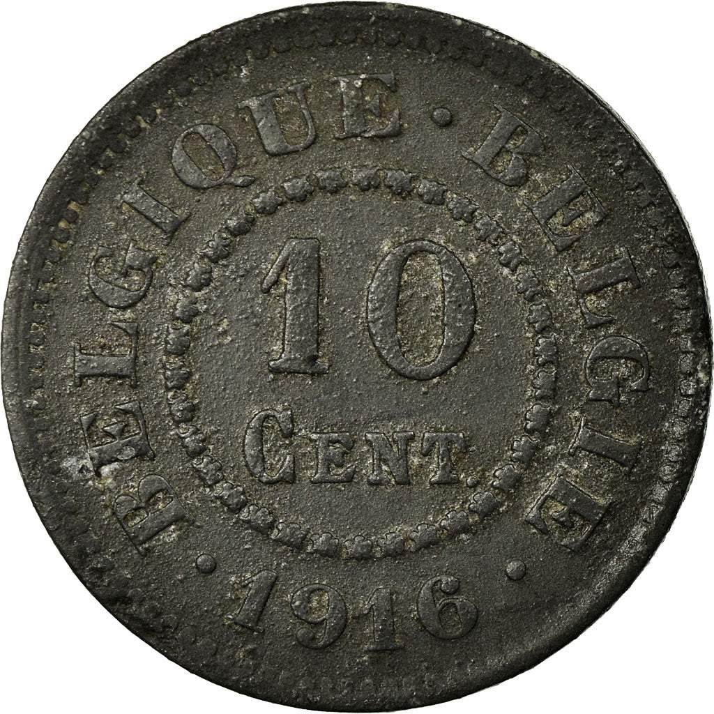 Coin, Belgium, 10 Centimes, 1916, EF(40-45), Zinc, KM:81