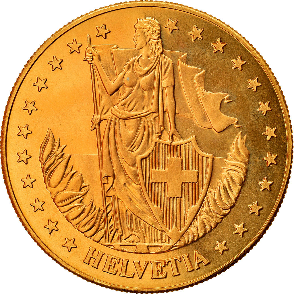 Szwajcaria, Medal, Auguste Piccard, Nauka i technologia, MS(64), Pokryte Miedź-