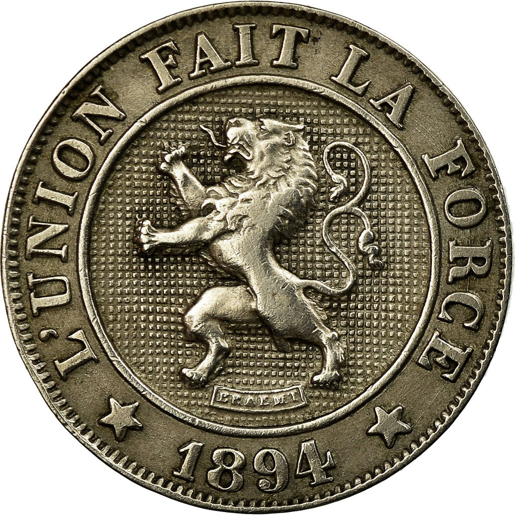 Coin, Belgium, Leopold II, 10 Centimes, 1894, AU(50-53), Copper-nickel, KM:42
