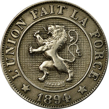 Coin, Belgium, Leopold II, 10 Centimes, 1894, AU(50-53), Copper-nickel, KM:42