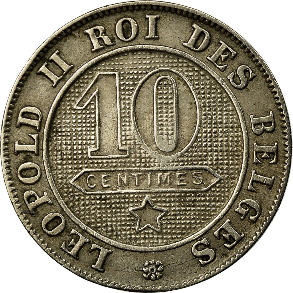 Coin, Belgium, Leopold II, 10 Centimes, 1894, AU(50-53), Copper-nickel, KM:42