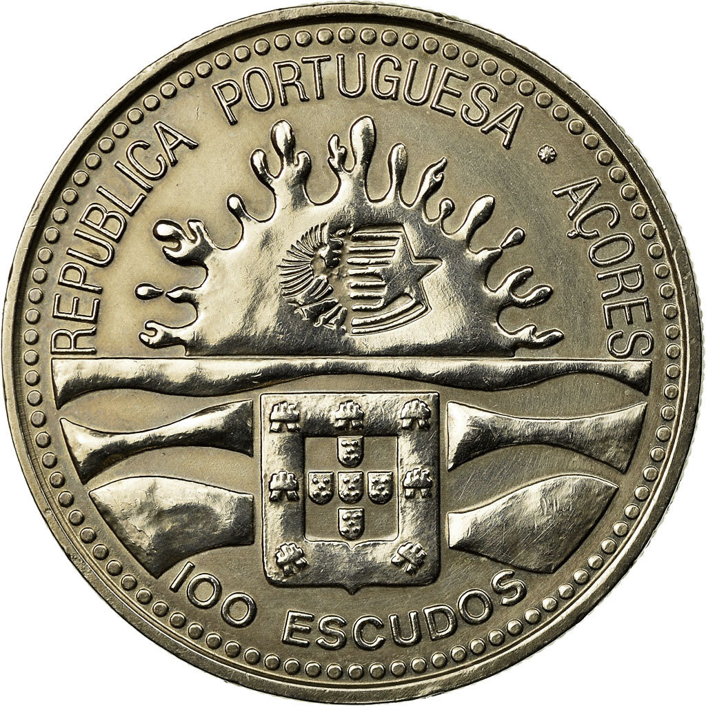 Coin, Azores, 100 Escudos, 1995, AU(55-58), Copper-nickel, KM:47