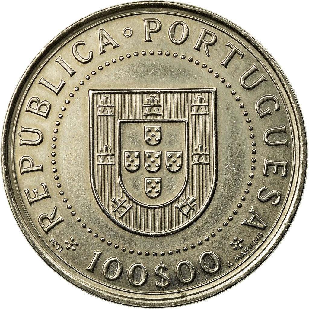 Coin, Portugal, 100 Escudos, 1990, AU(55-58), Copper-nickel, KM:651