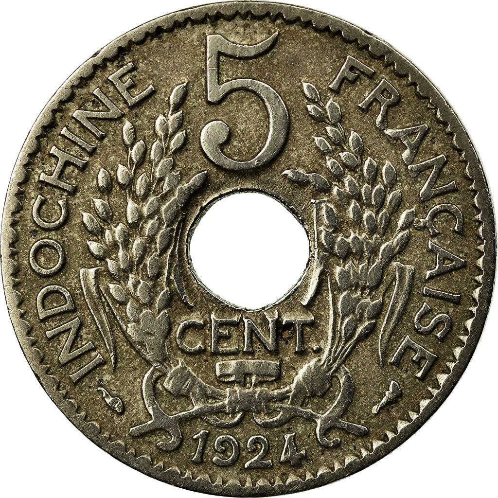Monnaie, FRENCH INDO-CHINA, 5 Cents, 1924, Paris, TTB, Copper-nickel, KM:18