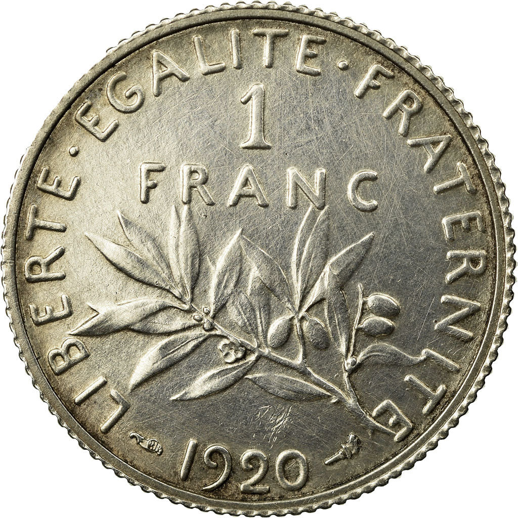 Monnaie, France, Semeuse, Franc, 1920, Paris, TTB+, Argent, Gadoury:467
