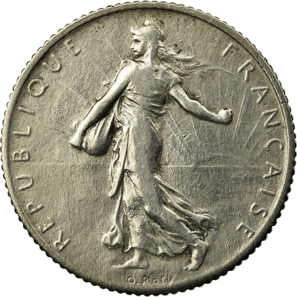 Coin, France, Semeuse, Franc, 1912, Paris, AU(50-53), Silver, KM:844.1