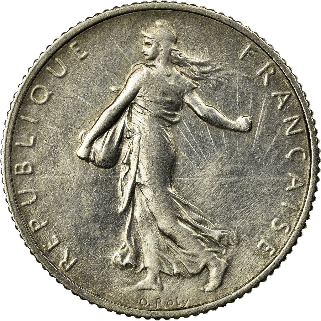 Coin, France, Semeuse, Franc, 1918, Paris, AU(50-53), Silver, KM:844.1